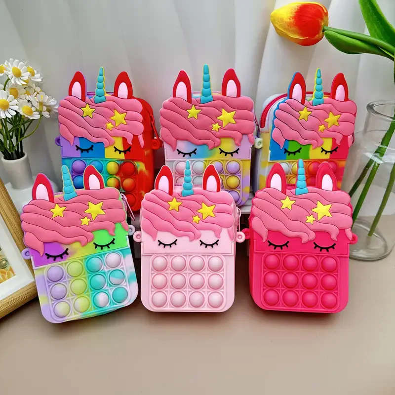 SparkleUnicorn Pop-it Ryggsäck – Magisk Enhörningväska för Barn | Stresslindrande & Lekfull - Bild 4