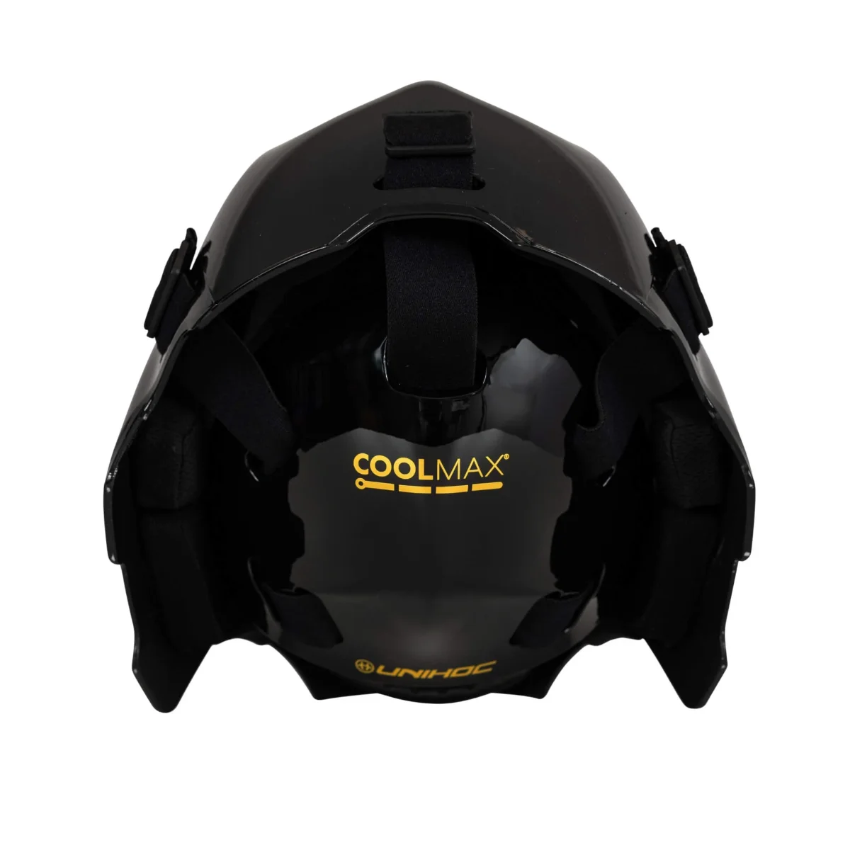 Unihoc Målvaktshjälm ALPHA PRIME Evolab Black/Gold - Bild 3