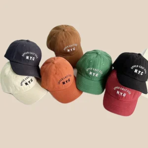 Basebollkeps – NYC Unisex, Grön/Röd/Svart/Blå/Orange/Vit/Brun, Bomull, Storlek 1–7 år