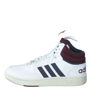 Hoops 3.0 Mid Lifestyle Basketball Classic Vintage Shoes Cloud White / Shadow Navy / Shadow Red