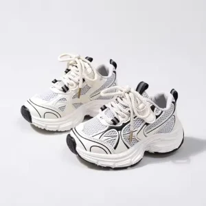 Barnsneakers Svart/Vit utan Snören – Storlek 26-33 | Lättviktigt & Andningsbart | Unisex Sportskor