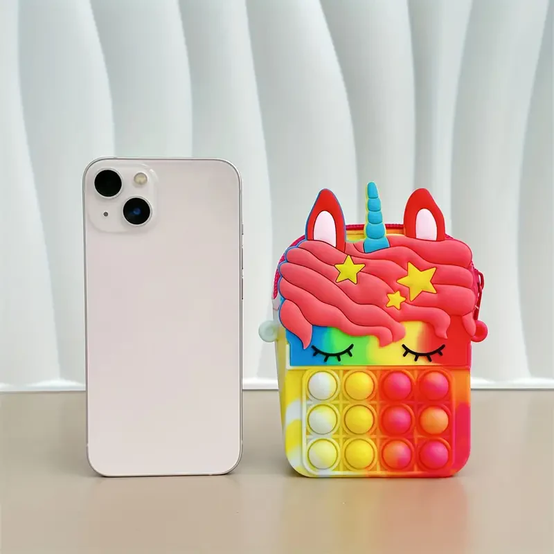 SparkleUnicorn Pop-it Ryggsäck – Magisk Enhörningväska för Barn | Stresslindrande & Lekfull - Bild 8
