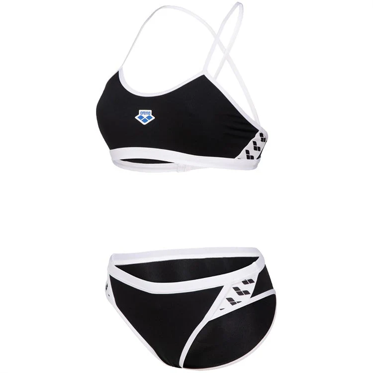 Arena W Icons Bikini Cross Rygg Solid 501 Svart-Vit - Bild 2