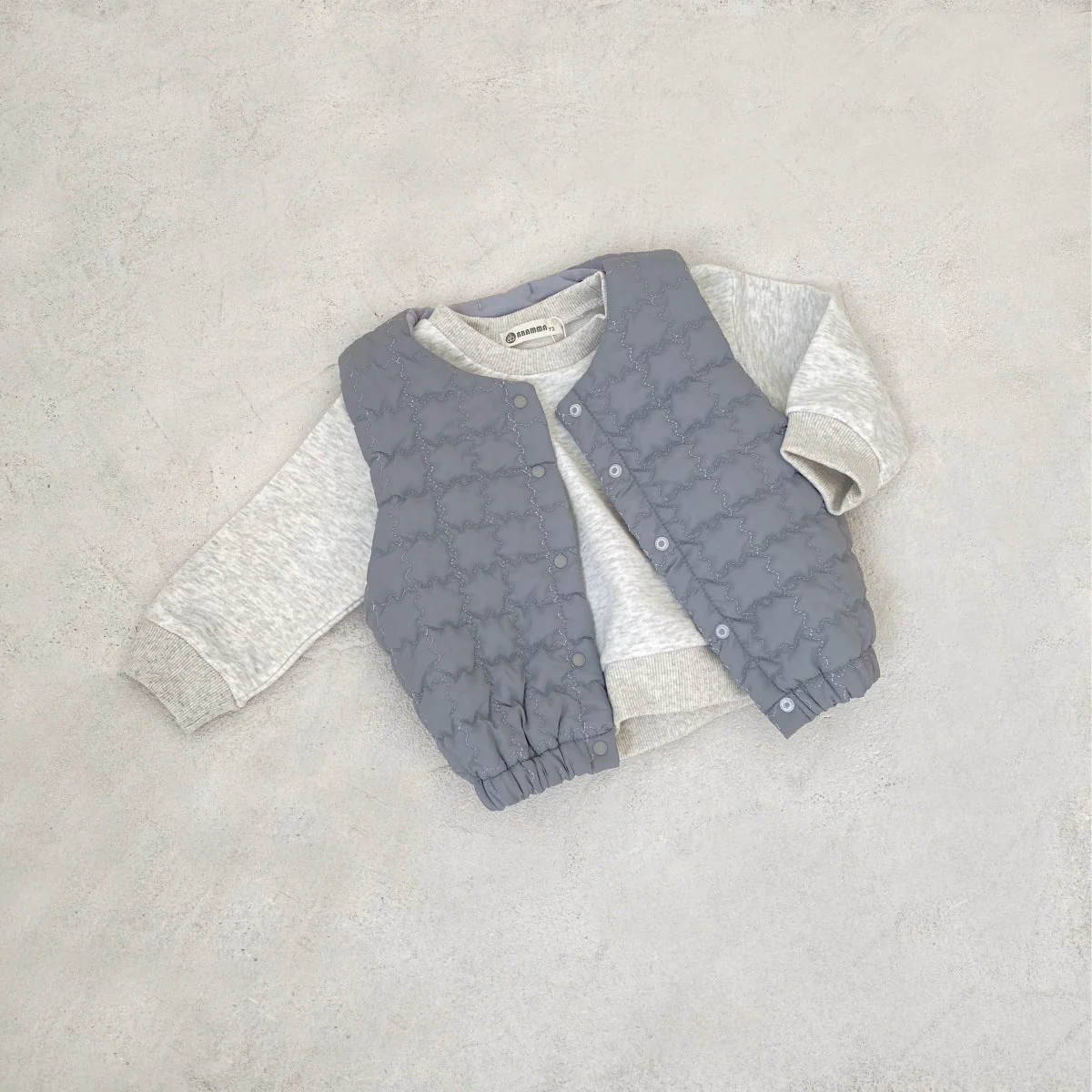 Vadderad Väst | CloudNest Unisex, Grå/Beige, Bomull, 0–3 år - Bild 6