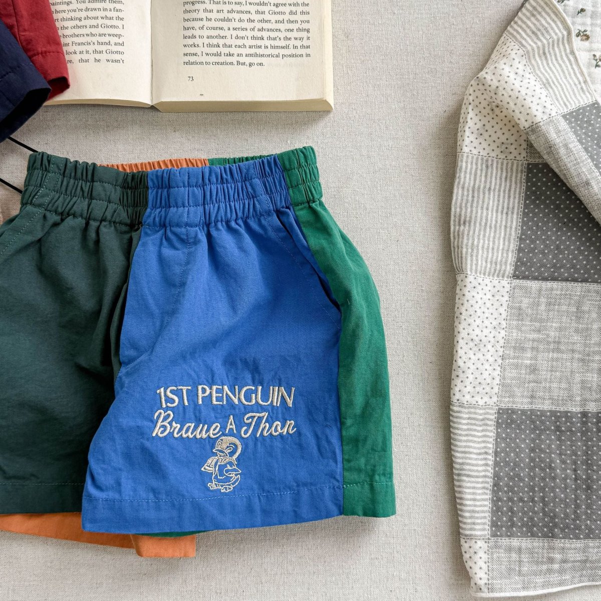 Sommarshorts i bomull för barn – Braveton unisexshorts för pojkar och flickor (0-6 år) – Andningsbara och elastiska - Bild 6
