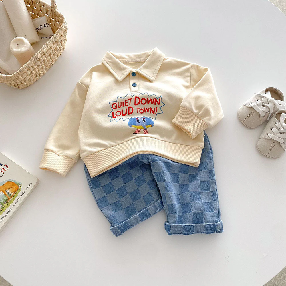 Livan Checker Denim – Stilren och bekväm jeansshorts för små äventyrare - Bild 4
