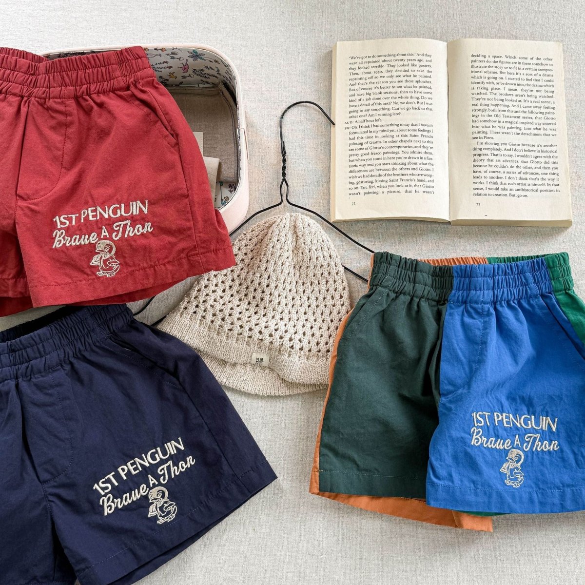 Sommarshorts i bomull för barn – Braveton unisexshorts för pojkar och flickor (0-6 år) – Andningsbara och elastiska - Bild 5