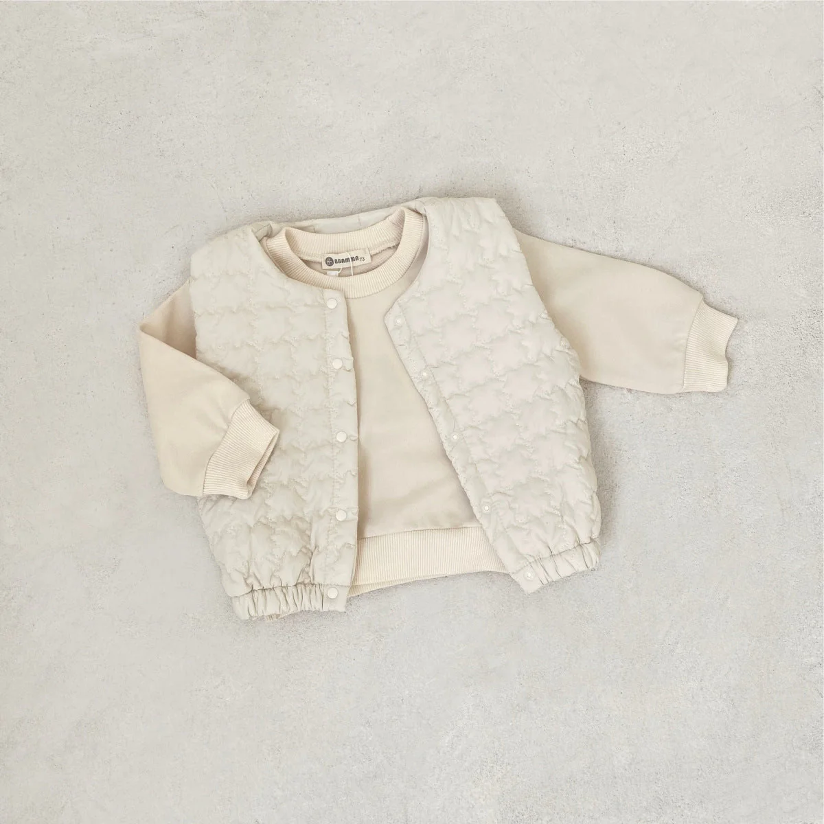 Vadderad Väst | CloudNest Unisex, Grå/Beige, Bomull, 0–3 år - Bild 7
