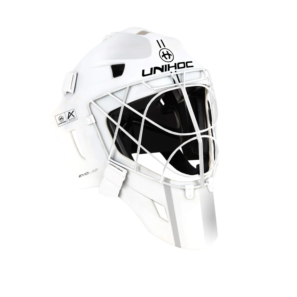 Unihoc Målvaktshjälm ALPHA PRIME Evolab White - Bild 2