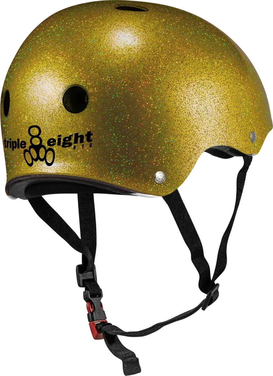 Triple Eight Glitter Sweatsaver Skate Hjälm (Guld) - Bild 3