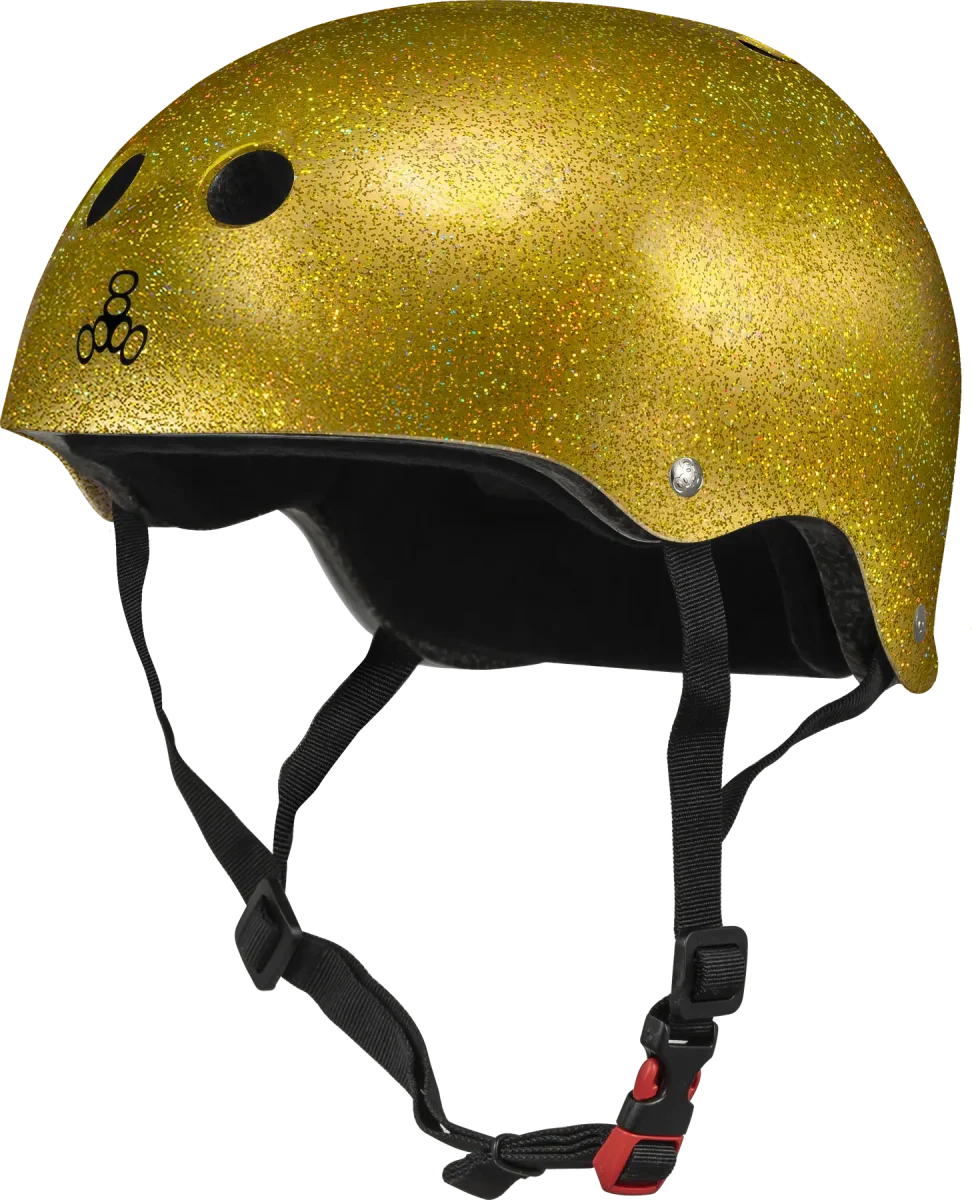 Triple Eight Glitter Sweatsaver Skate Hjälm (Guld) - Bild 2